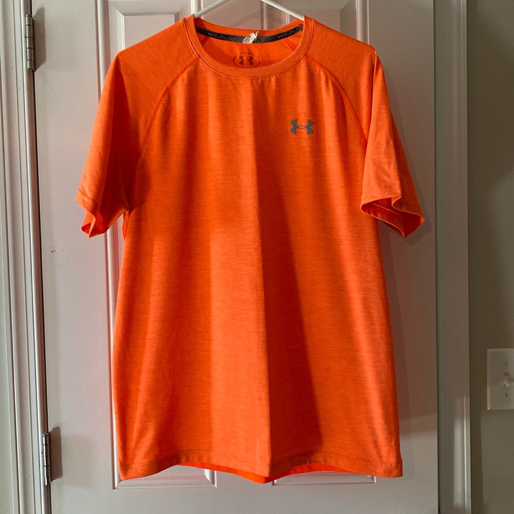 Mens Under Armour Size Large Heat Gear Dri Fit Run T shirt
